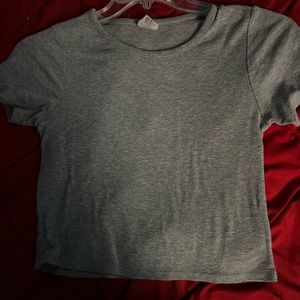 womens grey crop top